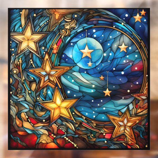 クリスマスのステンドグラスの窓にしがみつく ウィンドウサイン (シート2)