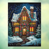 クリスマスのステンドグラスの窓にしがみつく ウィンドウサイン (シート3)