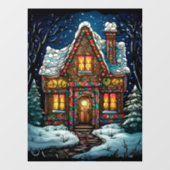 クリスマスのステンドグラスの窓にしがみつく ウィンドウサイン (シート)