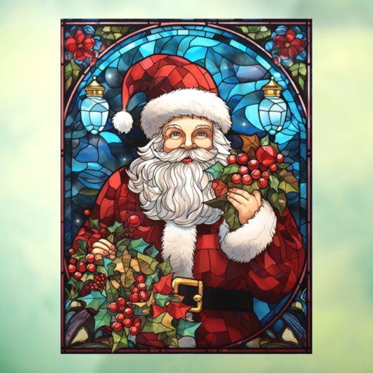クリスマスのステンドグラスの窓にしがみつく ウィンドウサイン (シート3)