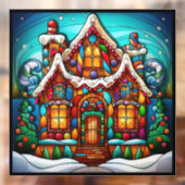 クリスマスのステンドグラスの窓にしがみつく ウィンドウサイン (シート2)