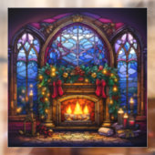 クリスマスのステンドグラスの窓にしがみつく ウィンドウサイン (シート2)