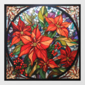 クリスマスのステンドグラスの窓にしがみつく ウィンドウサイン (シート)