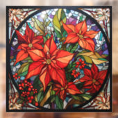 クリスマスのステンドグラスの窓にしがみつく ウィンドウサイン (シート2)