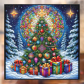 クリスマスのステンドグラスの窓にしがみつく ウィンドウサイン (シート2)