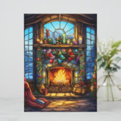 クリスマスのステンドグラス シーズンカード (スタンド正面)