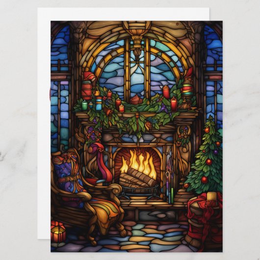 クリスマスのステンドグラス シーズンカード (正面/裏面)