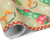 クリスマスのストッキングとおもちゃは ラッピングペーパー (ロールコーナー)