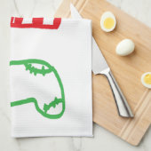 クリスマスのストッキングのキャンディ・ケーンおよび雪だるま キッチンタオル (四つ折り)