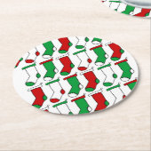 クリスマスのストッキングのソックス ラウンドペーパーコースター (アングル)