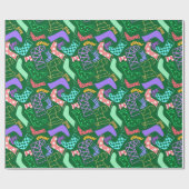 クリスマスのストッキングのパターン（の模様が）あるな緑 ラッピングペーパー (フラット)