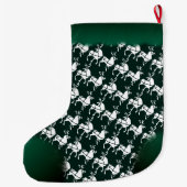 クリスマスのストッキングのパーソナライズなトナカイのストッキング ラージクリスマスストッキング (裏面)