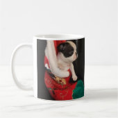 クリスマスのストッキングのマグのボゾンの子犬 コーヒーマグカップ (左)