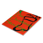 クリスマスのストッキングのロゴのタイルかtrivet タイル (側面)