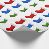 クリスマスのストッキングの多く ラッピングペーパー (角)