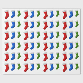 クリスマスのストッキングの多く ラッピングペーパー