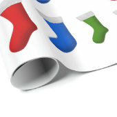 クリスマスのストッキングの多く ラッピングペーパー (ロールコーナー)