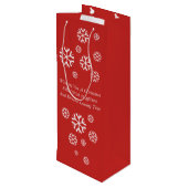 クリスマスのストッキングを持つかわいく黒いおよび茶色の子犬 ワインギフトバッグ (裏面アングル)