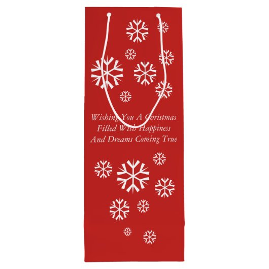 クリスマスのストッキングを持つかわいく黒いおよび茶色の子犬 ワインギフトバッグ (裏面)