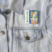 クリスマスのストッキングボタンを個人化して下さい 缶バッジ (インサイチュ)