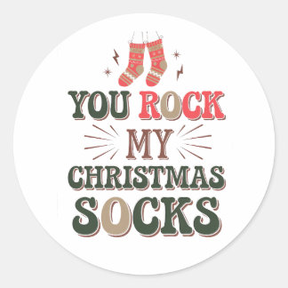 クリスマスのストックをロックするステッカー フェスティブ ラウンドシール