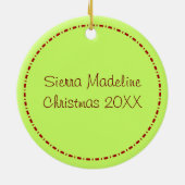 クリスマスのストライプな写真のオーナメント セラミックオーナメント (裏面)