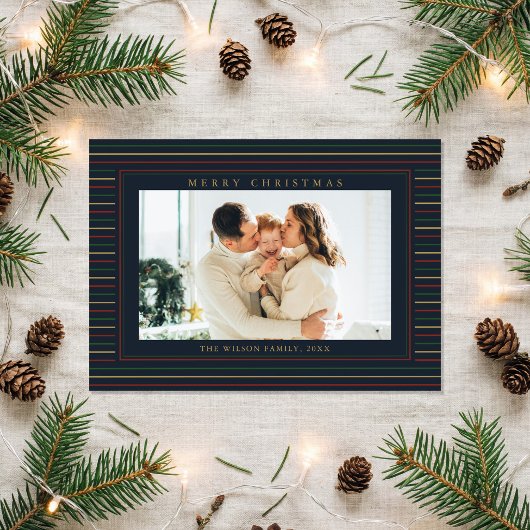 クリスマスのストライプ 1枚の写真 シーズンカード