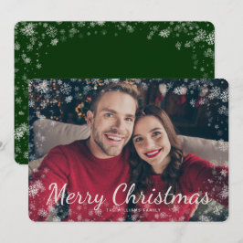 クリスマスのスノーグリーンホリデーカード