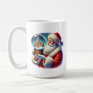 クリスマスのスノーグローブ サンタクロース コーヒーマグカップ