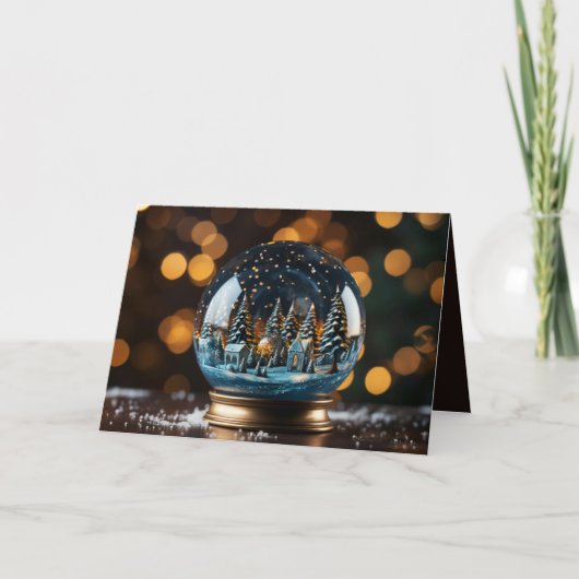 クリスマスのスノードーム シーズンカード (正面)