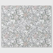 クリスマスのスノーフレーク休日のパターンのラップ ラッピングペーパー (フラット)