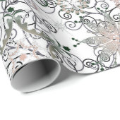 クリスマスのスノーフレーク休日のパターンのラップ ラッピングペーパー (ロールコーナー)