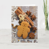 クリスマスのスパイス、ショウガおよびアニスの星 シーズンカード (正面)