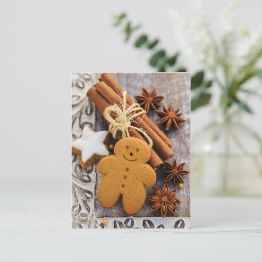 クリスマスのスパイス、ジンジャーとアニスの星 シーズンポストカード (スタンド正面)