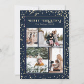 クリスマスのスパークルブルークラシックの数々の写真 シーズンカード (正面)