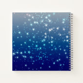 クリスマスのスパークル星青空 ノートブック (裏面)
