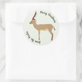 クリスマスのスプリングボック ラウンドシール