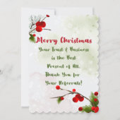 クリスマスのスモールビジネスのお客様への感謝と紹介 サンキューカード (正面)