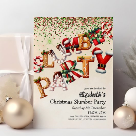 クリスマスのスランバー誕生日パーティー 招待状