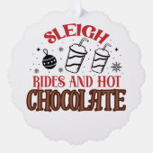 クリスマスのスリッフルライド&ホットチョコレート オーナメントカード (正面)