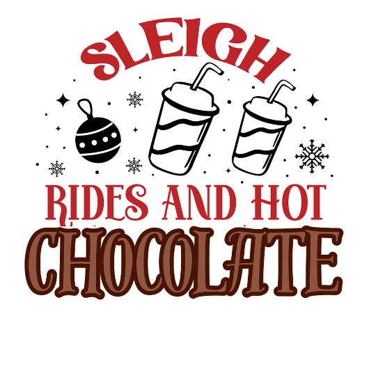 クリスマスのスリッフルライド&ホットチョコレート オーナメントカード