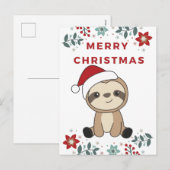 クリスマスのスローアクリル雪の冬の動物スロー シーズンポストカード (正面/裏面)