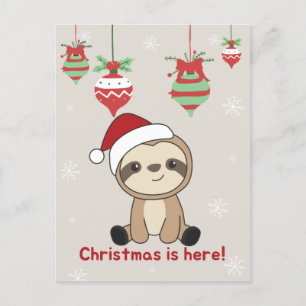 クリスマスのスローア スノー ウィンター 動物 スローア ホリデー シーズンポストカード