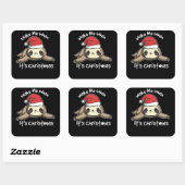 クリスマスのスローキャンディーケーンの時に起こす スクエアシール (シート)