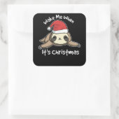 クリスマスのスローキャンディーケーンの時に起こす スクエアシール (バッグ)