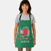 クリスマスのスロース明るいカラフルおもしろいの子供の休日 エプロン (インサイチュ)