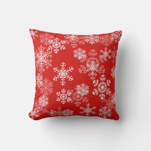 クリスマスのスローピロー-雪の結晶 クッション (正面)