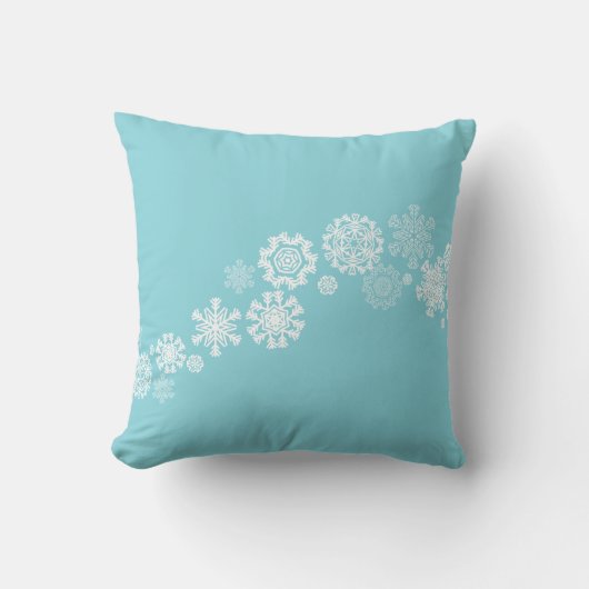 クリスマスのスローピロー-雪の結晶 クッション (正面)