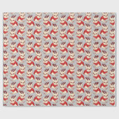 クリスマスのセーターのクリーム色のFrenchie ラッピングペーパー (フラット)