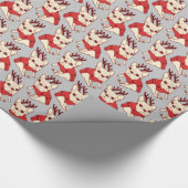 クリスマスのセーターのクリーム色のFrenchie ラッピングペーパー (角)